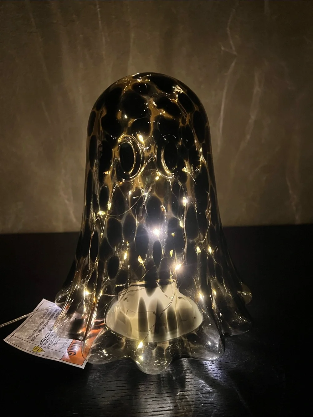 NEW 9” Brown Tortoise Glass Light Up Ghost Decor